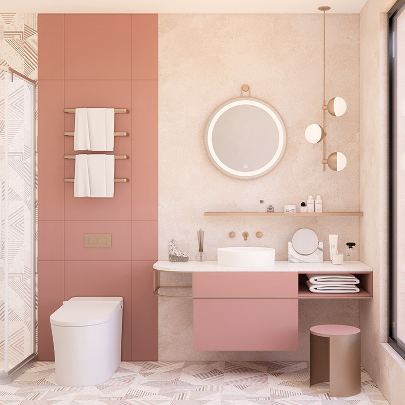 定制门店同款九牧浴室柜套餐现代简约少女卫生间卡宴浴室柜组合