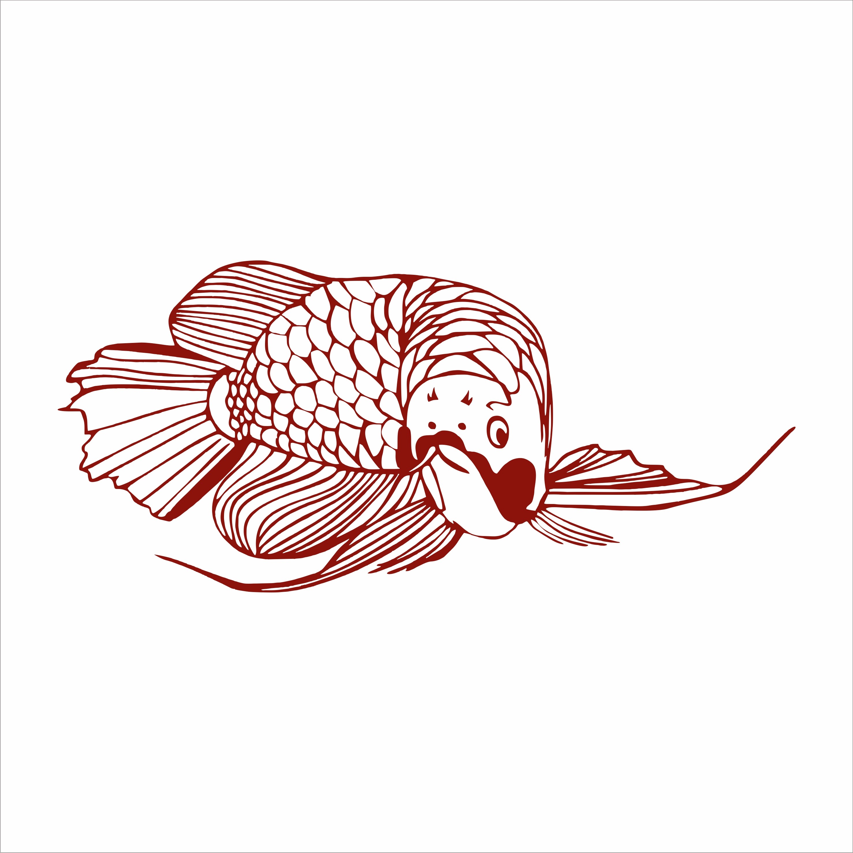 红龙鱼贴纸镂空反光防水鱼缸贴纸