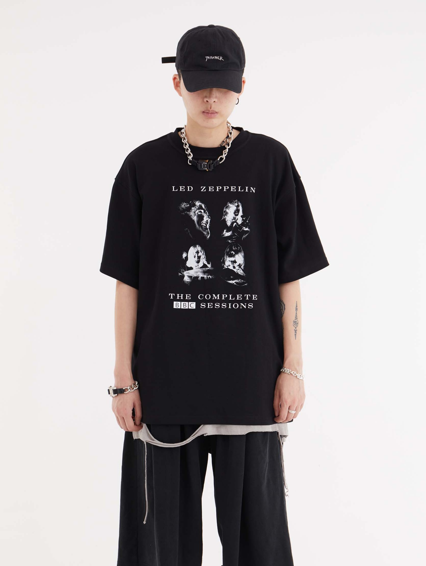 eternityita20ss乐队印花复古水洗做旧t恤