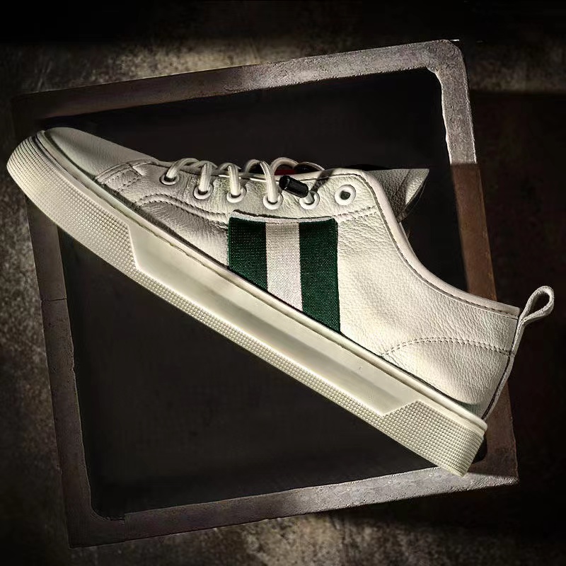 2022新款男鞋夏季透气真皮小白鞋休闲鞋百搭板鞋潮流一脚蹬鞋子男