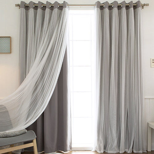 窗帘简约时尚成品婚房客厅飘窗窗帘布纯色遮光定制窗帘