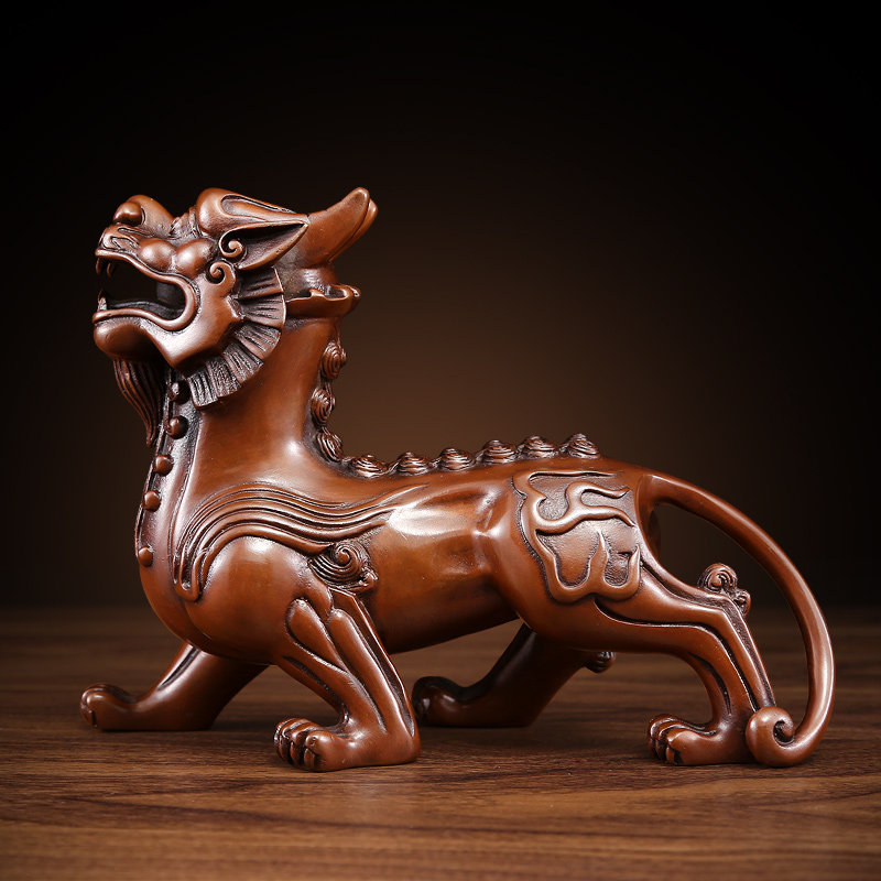 紫铜双角貔貅招财财瑞兽新中式家居公司装饰品摆件