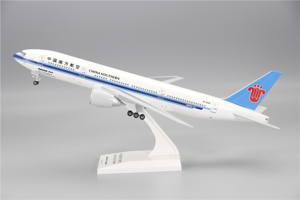 拼装 飞机模型波音b777 200中国南方航空客机航模带起落架abs材质