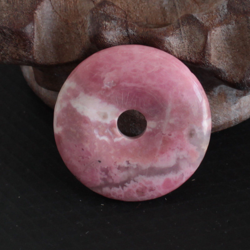 水玉冰魄天然巴西蔷薇平安扣吊坠玫瑰石毛衣项坠粉红项坠