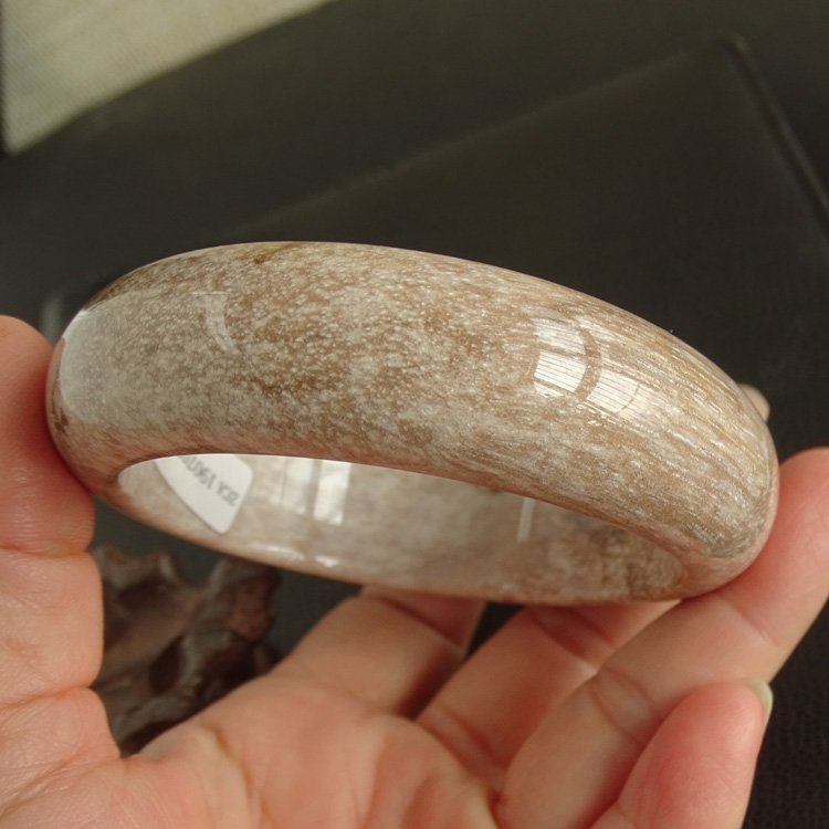 手镯化石水玉冰魄白树化玉手硅化木化实物证书手镯