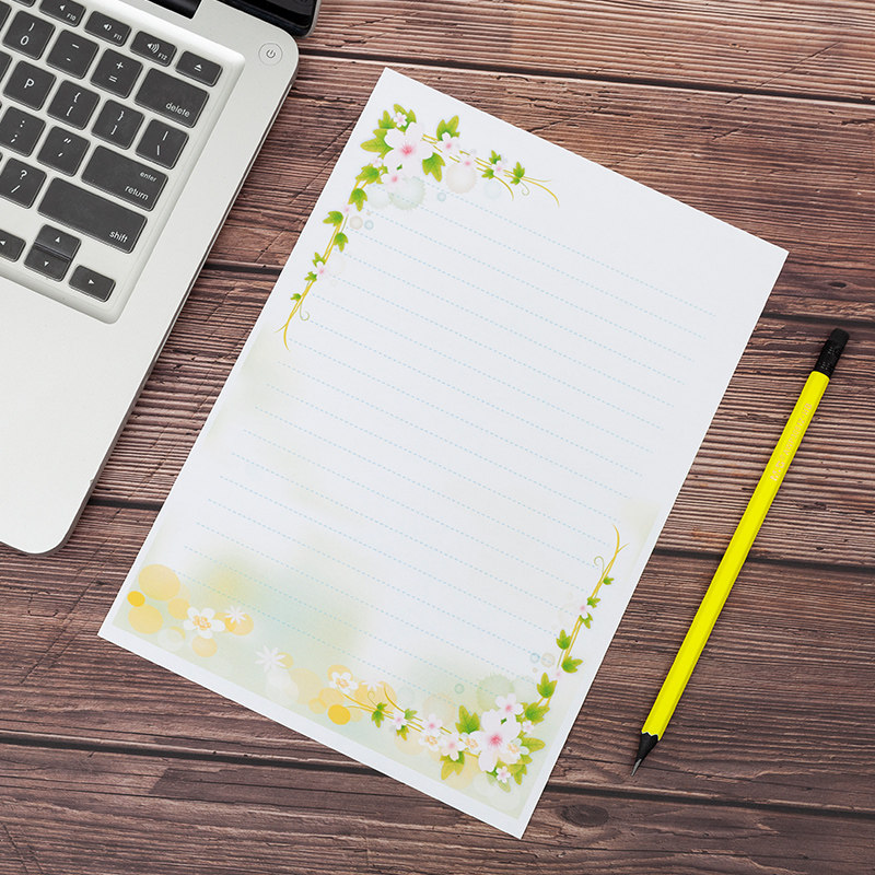 创意唯美淡雅中国国风小清新叶子信纸复古简约信纸