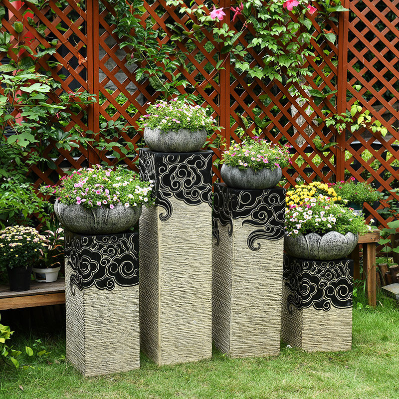 庭院花园户外盆景架新中式花架小院布置景观花架