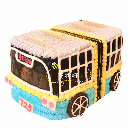 蛋糕上海双层公交车汽车定做各种品牌汽车奶油新鲜生日蛋糕