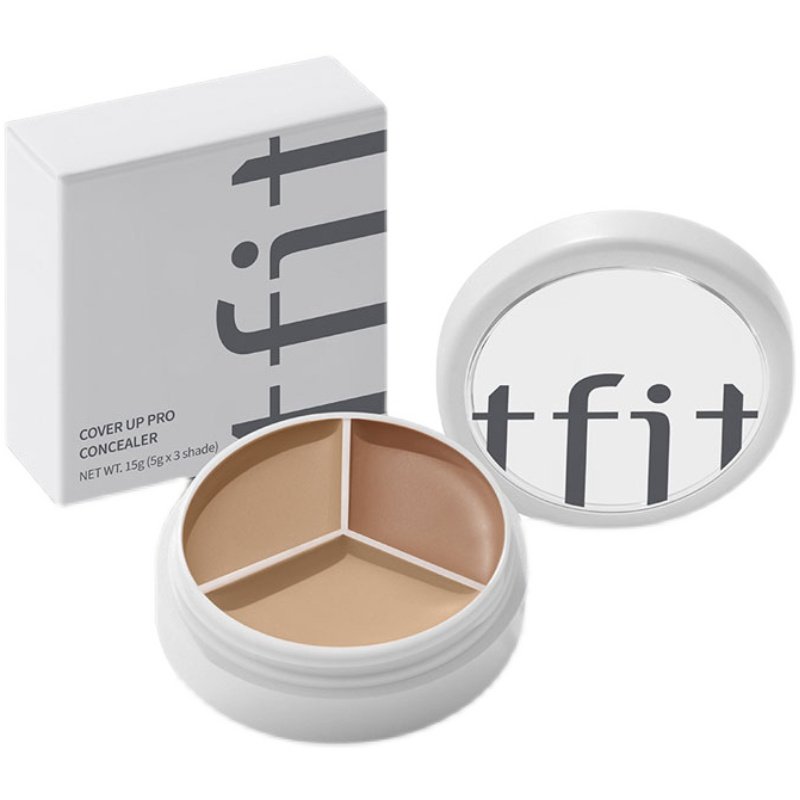 现货tfit三色遮瑕膏遮盖黑眼圈痘印泪沟滋润不卡粉遮瑕盘