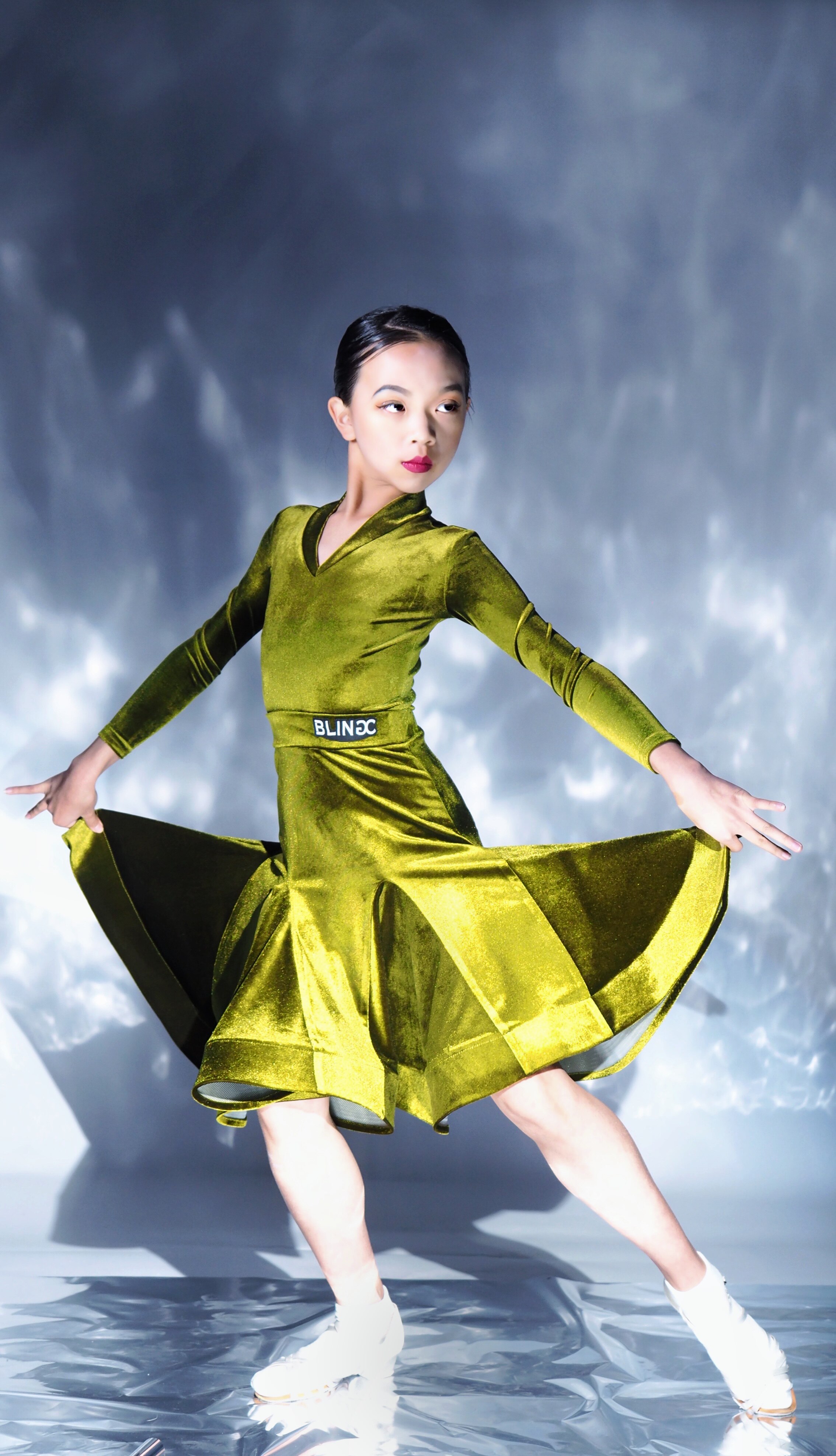 blingc新款拉丁舞规定秋冬丝绒舞蹈表演比赛服考级拉丁舞演出服