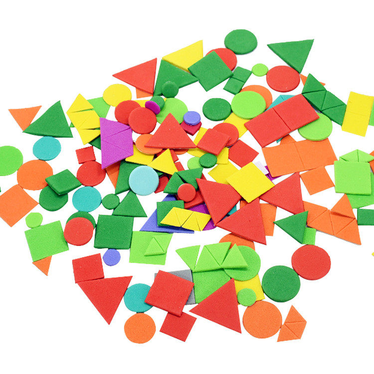 贴片eva背胶彩色儿童手工diy几何图形卡纸活动手工创意粘贴类