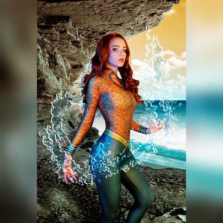 成人儿童电影dc正义联盟海王海湄拉连体紧身衣meracosplay女装