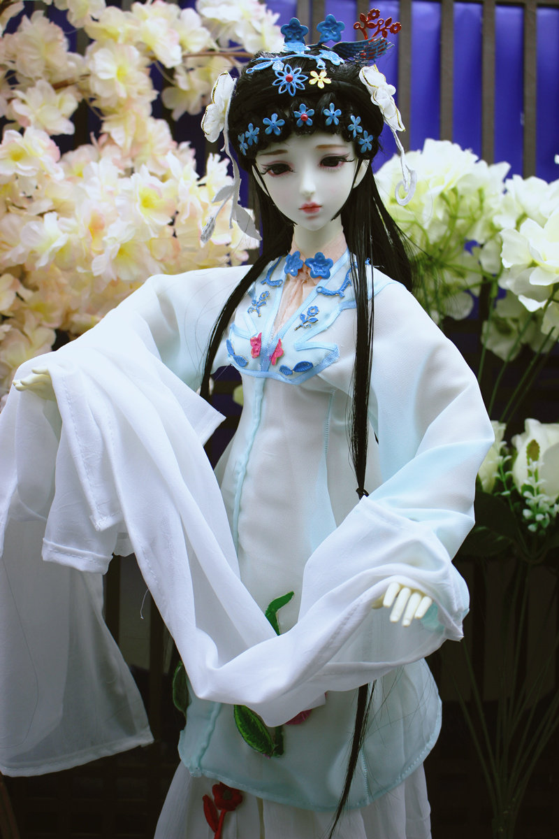 长安中国娃娃汉服古风戏曲洋娃娃青衣古装手绘sd60cm过家家玩具