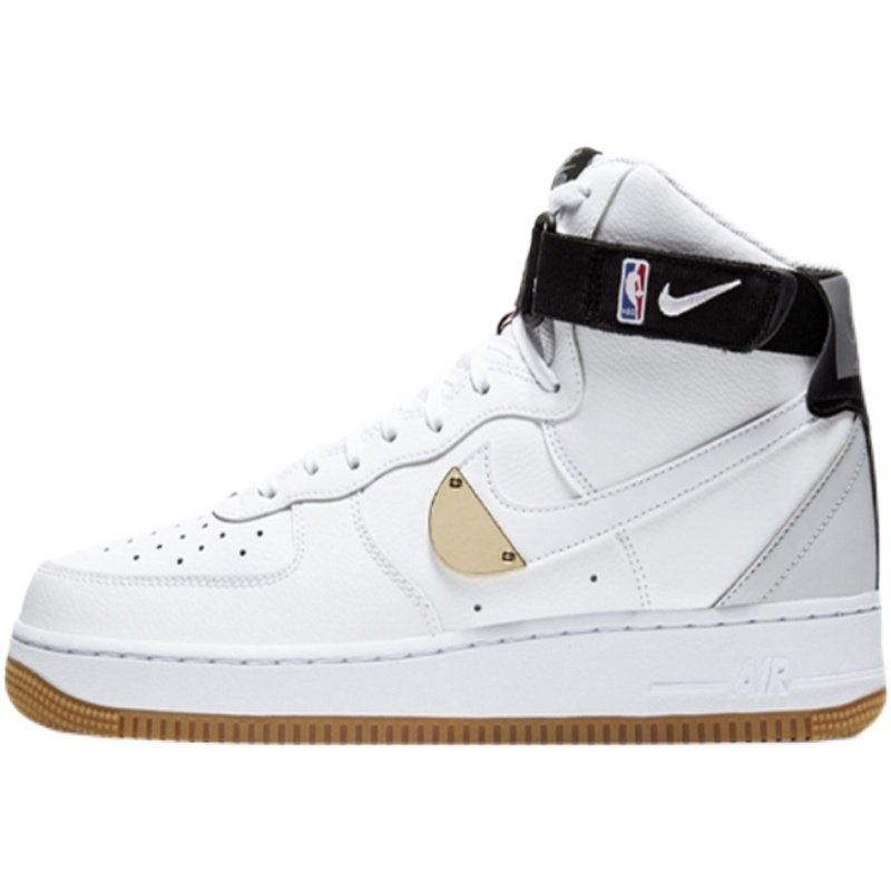 耐克nikeairforcenbaaf1黑白白金空军一号高帮板运动休闲鞋