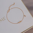 S925 sterling silver micro -inlaid rose golden bow bracelet female light luxury niche design student girlfriends S925 sterling silver micro -inlaid rose golden bow bracelet female light luxury niche design student girlfriends