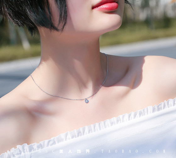 Silver Silver Turkish Demon Eye necklace Female Blue Eye Clax Clason Clane Cold Earrings Earrings Earrings Silver Silver Turkish Demon Eye necklace Female Blue Eye Clax Clason Clane Cold Earrings Earrings Earrings