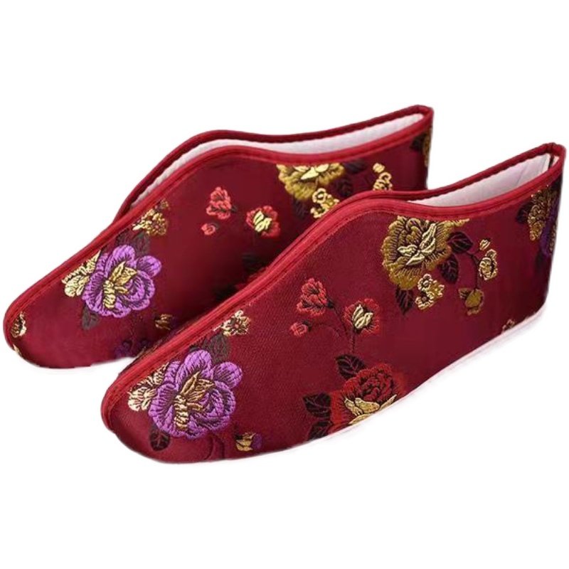 寿鞋女棉鞋老北京布鞋牡丹凤凰凤凰莲莲花天梯老人冲喜布鞋