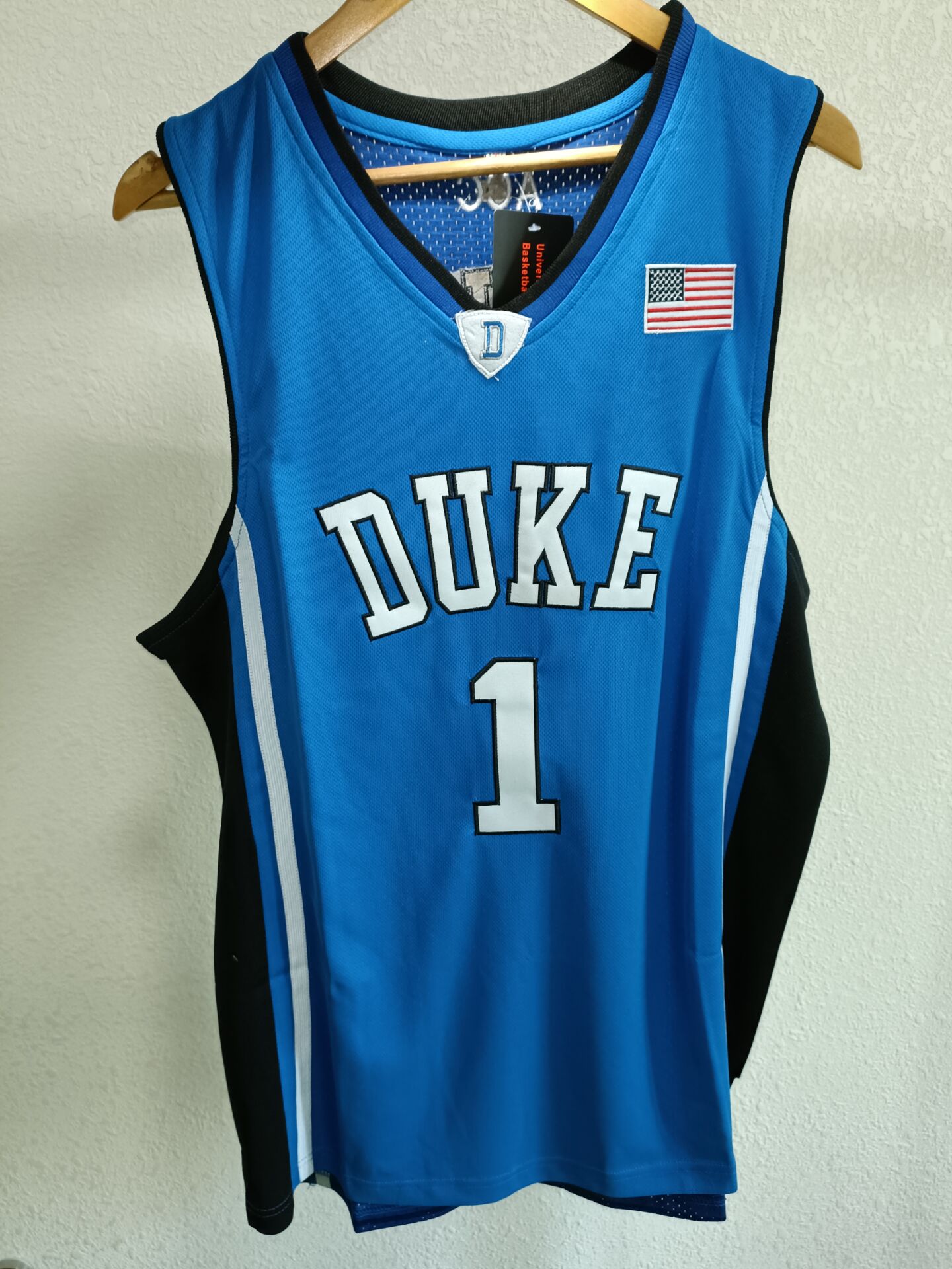 欧文球衣杜克大学1号irving高中德鲁大叔复古篮球服