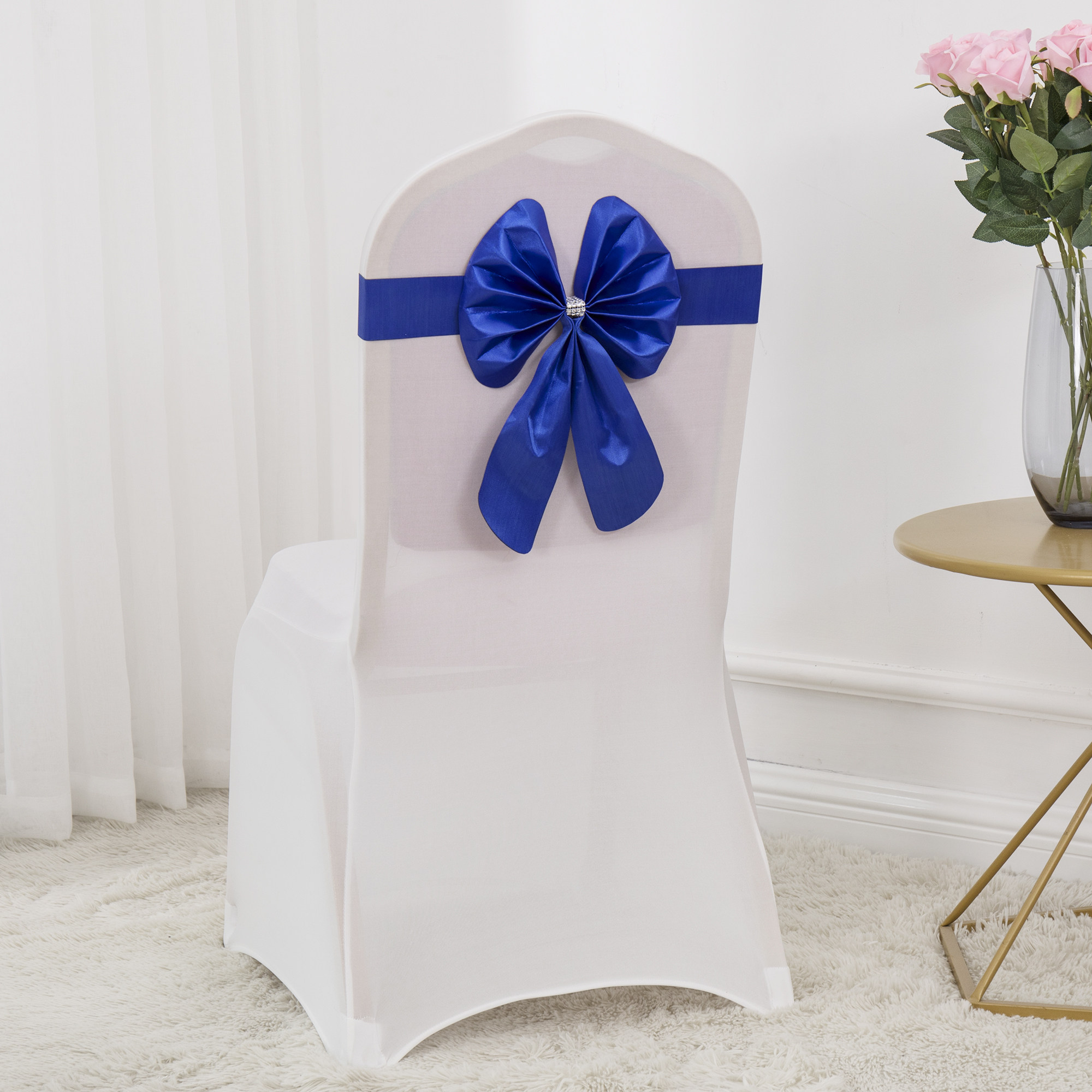 椅背免系弹力蝴蝶结绑带婚庆宴会酒店饭店专用椅套