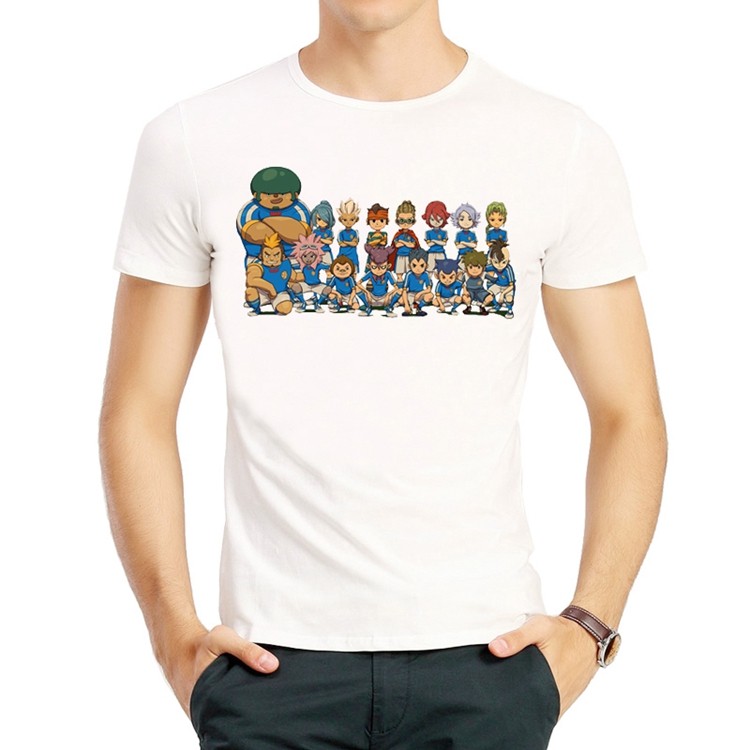 闪电十一人白色动漫短袖圆领衣服男女inazumaelevent恤