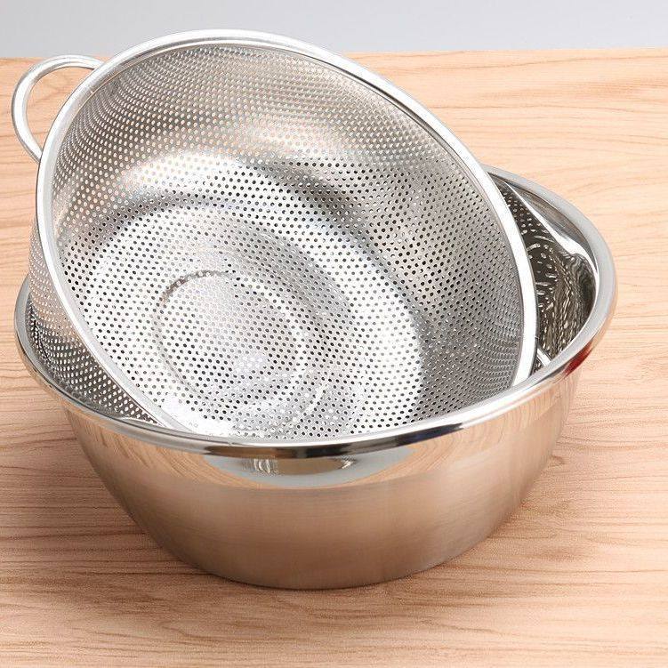 不锈钢洗菜菜盆水网加厚漏水筐洗水果盆装菜篮子沥水篮