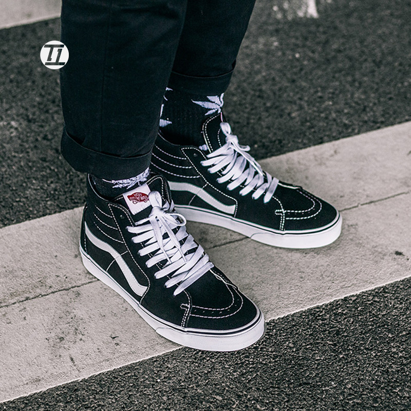 范斯vans经典款低oldskool黑白低帮翻毛情侣男女板鞋