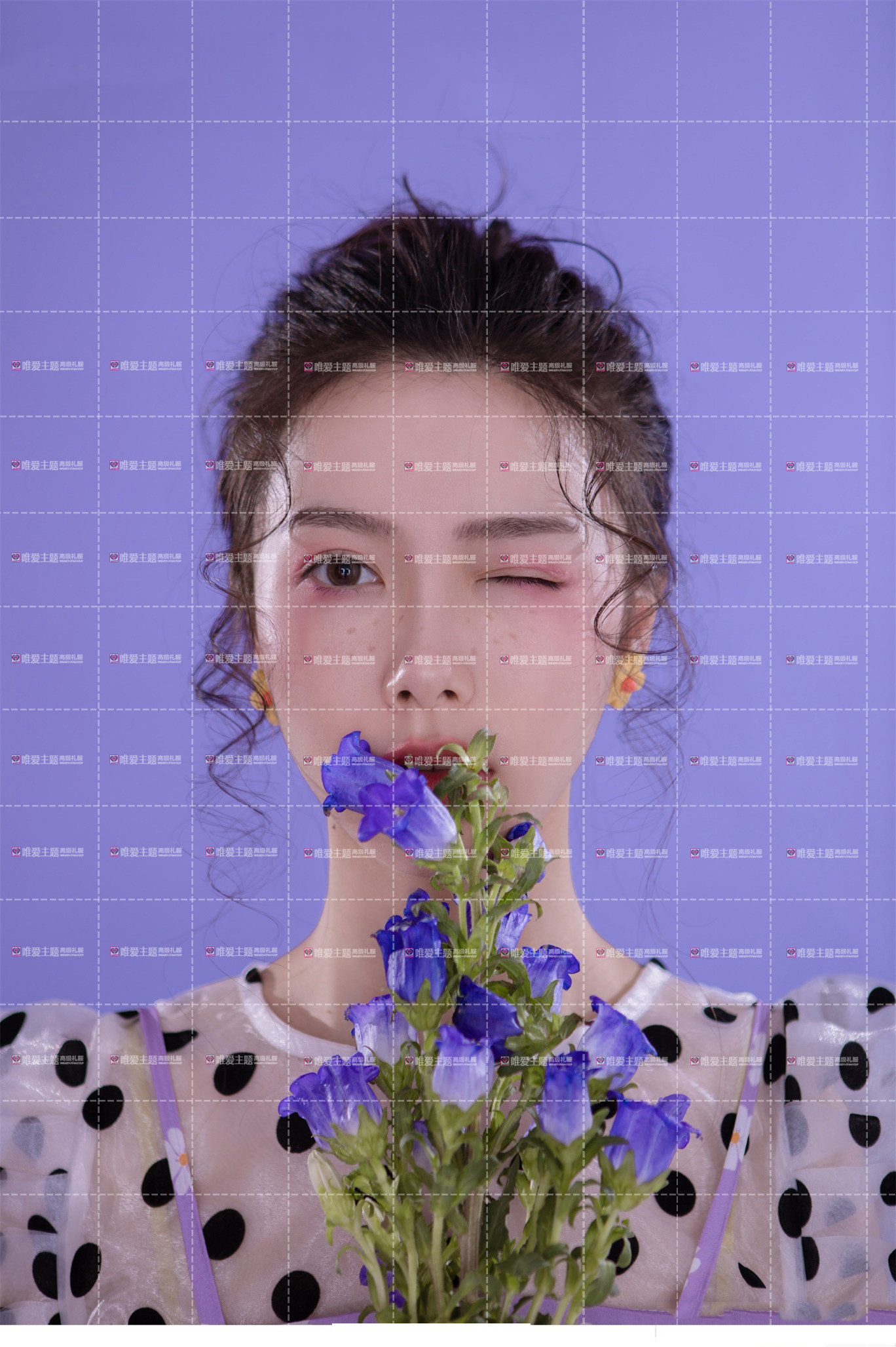 青春少女系艺术照大童拍照影楼工作室个人小清新写真碎花裙摄影服