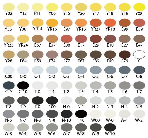 art日本copicsketch2代马克358色系单支马克笔