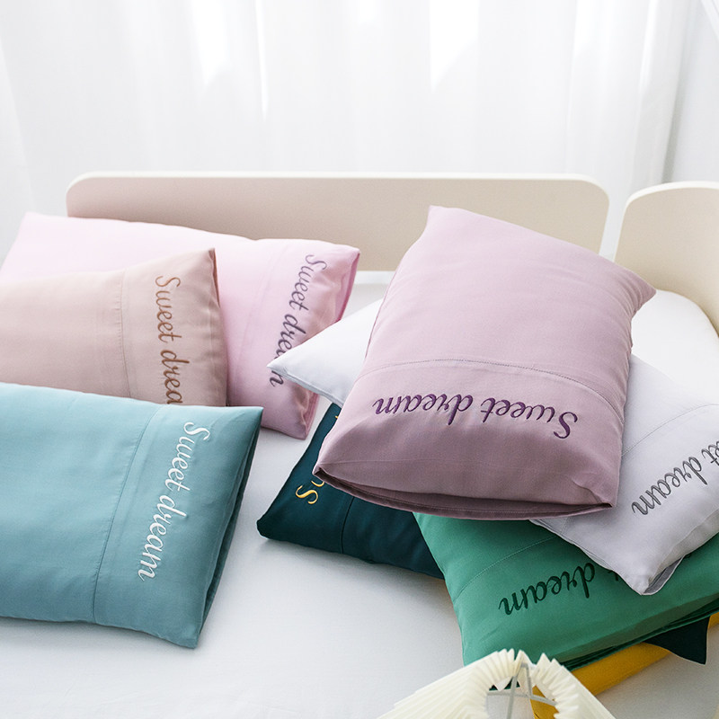 枕套天丝一对夏天乳胶大号简约北欧冰丝夏季枕套