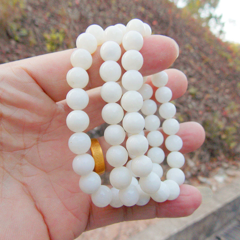 贝壳圆珠珠子手链8mm白贝diy饰品串珠母贝手饰