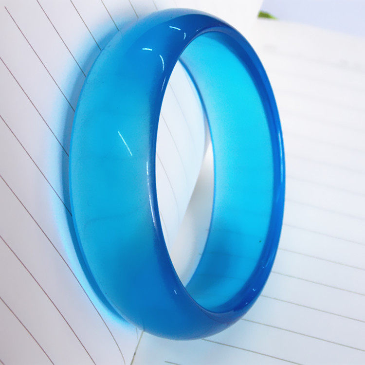 加宽玻璃手镯仿蓝水晶透明晶莹通透手环玉器手镯