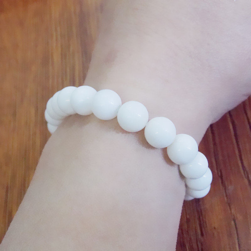 贝壳圆珠珠子手链8mm白贝diy饰品串珠母贝手饰