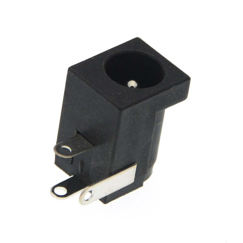 dc电源插座dc-0055.5-2.1mm圆孔母座三脚直插直流座子连接器