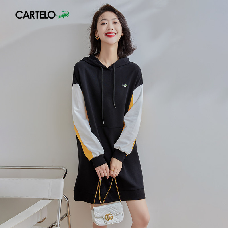 cartelo卡帝乐鳄鱼女装2021裙子内搭女秋冬季连衣裙大衣小个子连衣裙