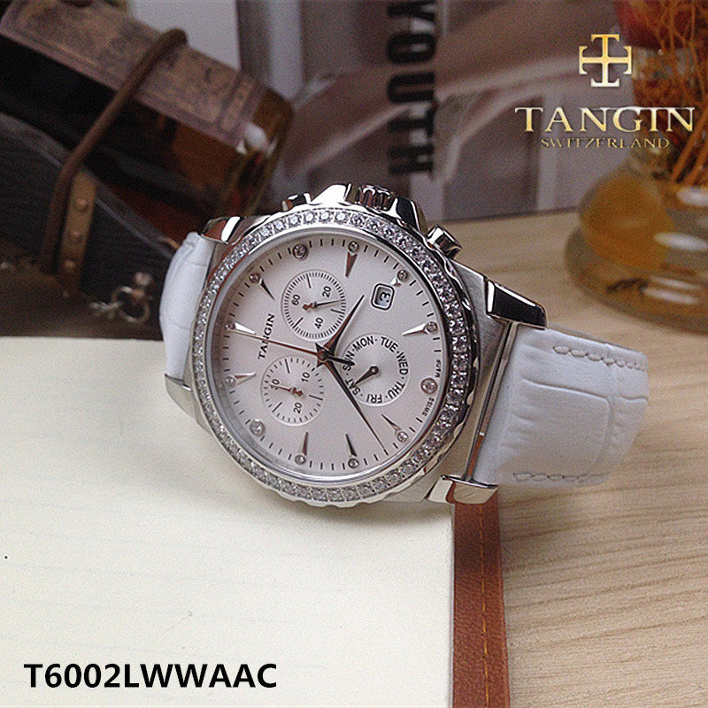瑞士tangin天珺女士手表石英表多功能女表t602lhwdac表带瑞士腕表