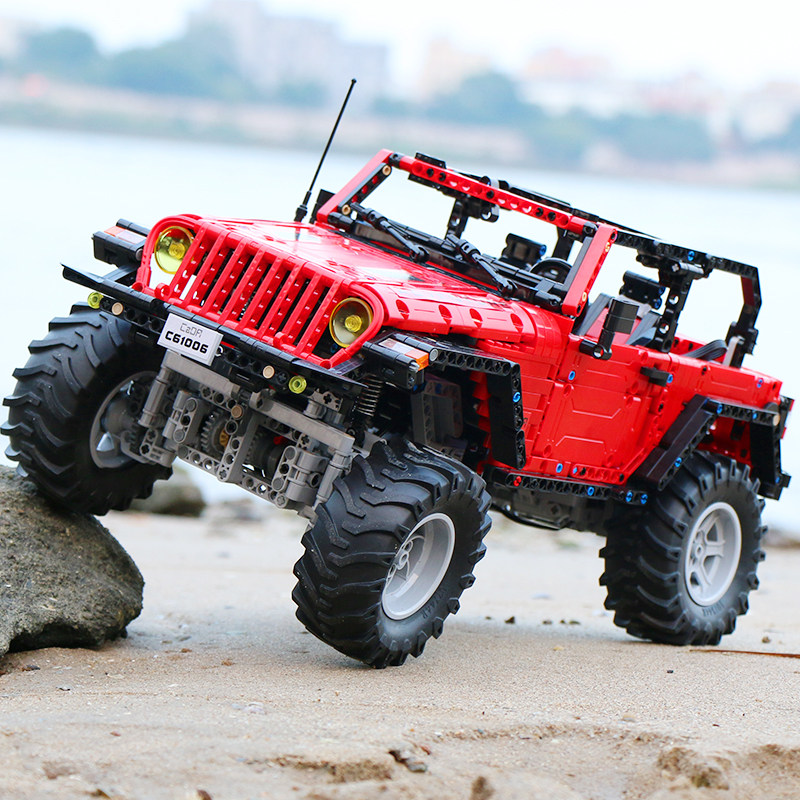 乐高牧马吉普越野车moc高难度成年人遥控拼装积木塑料积木