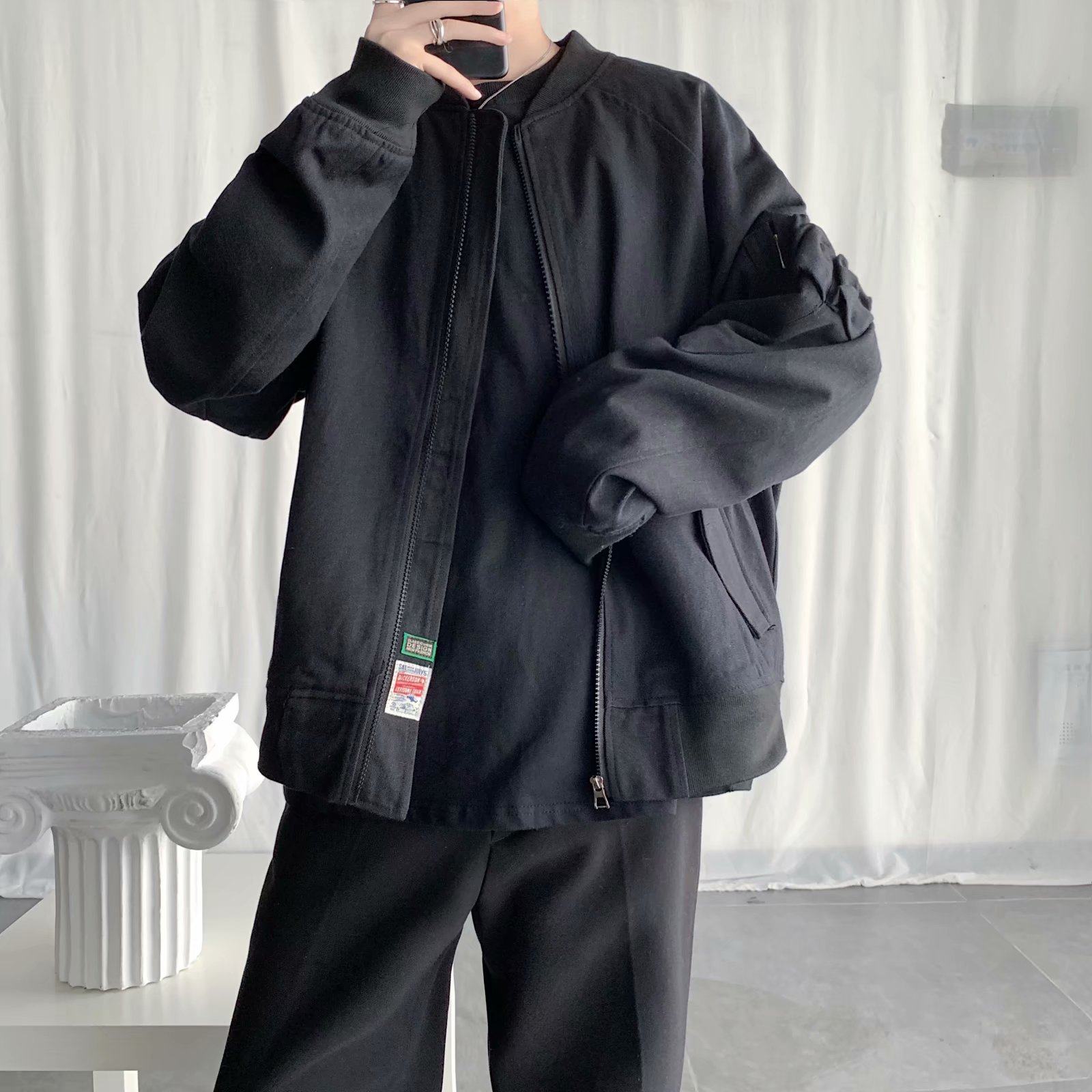 外套秋冬男生oversize韩版潮流工装夹克宽松百搭夹克