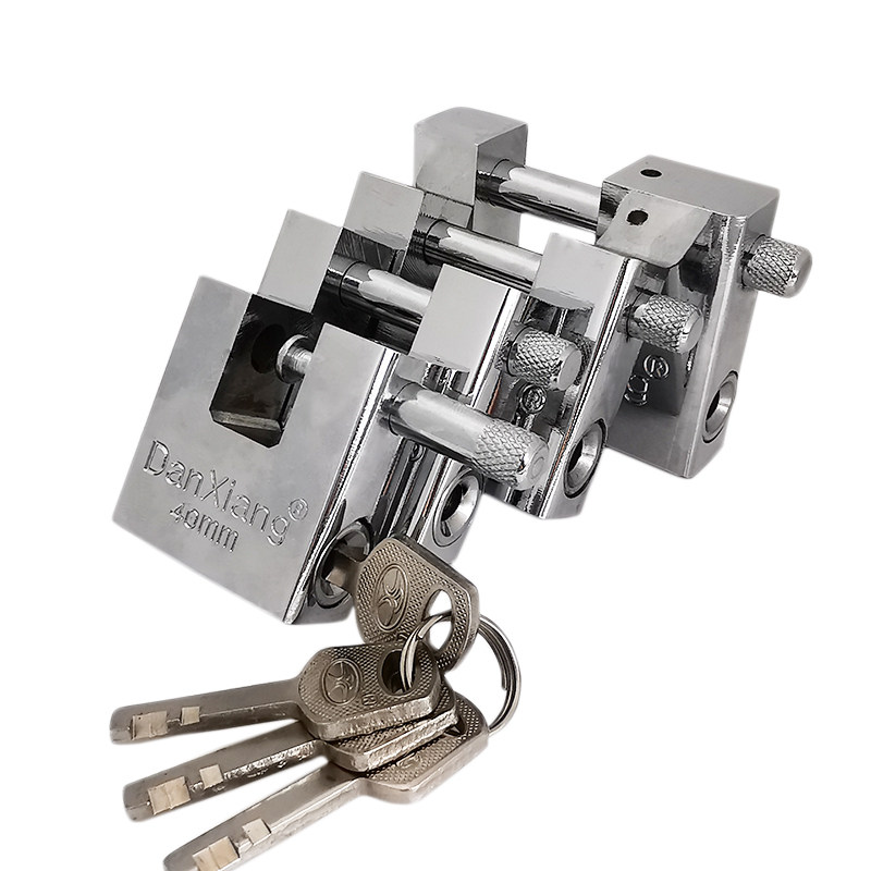 不锈钢巨型横开挂锁防撬防盗防剪铁门门锁复古挂锁