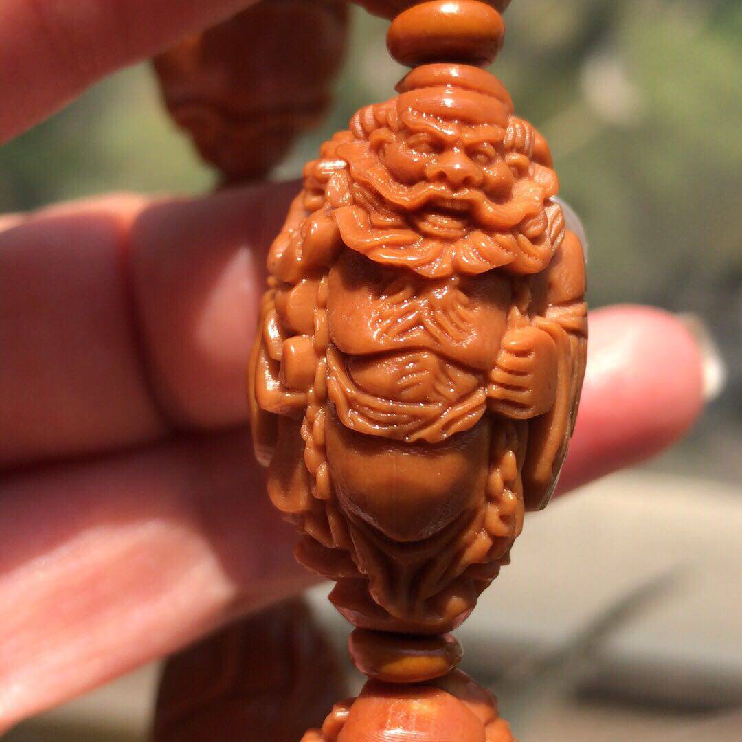 雕刻手串文玩橄榄钟馗捉鬼大核男款苏工手工手串