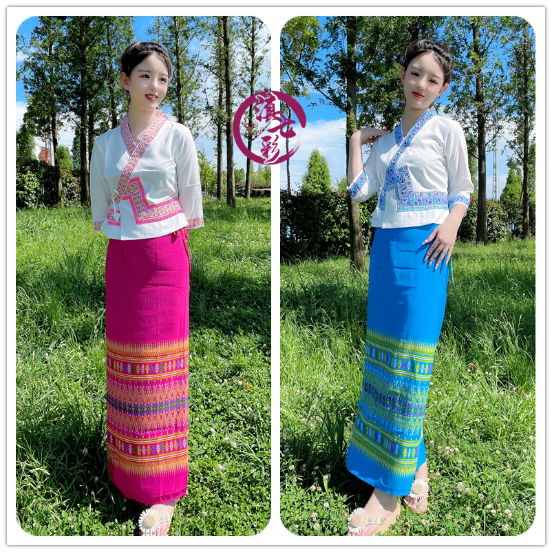 八分泰国女装白色领上上衣傣族服饰酒店迎宾民族服装