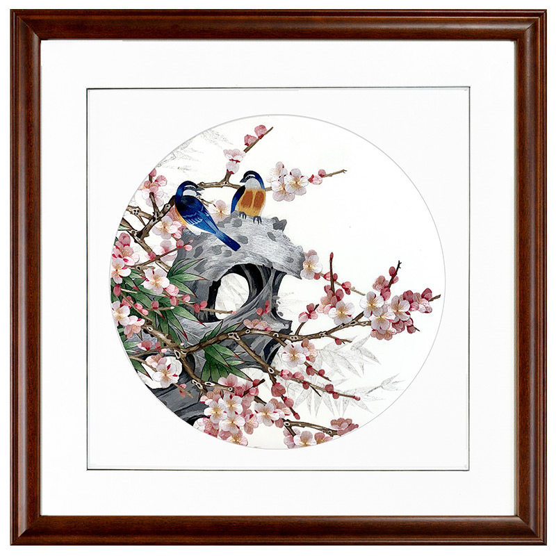 金吴针手工苏绣成品挂画玄关客厅中式厅刺绣装饰画苏绣