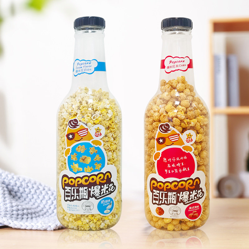 网红哈克超级大瓶爆米花百乐桶装奶油焦糖巨型膨化食品