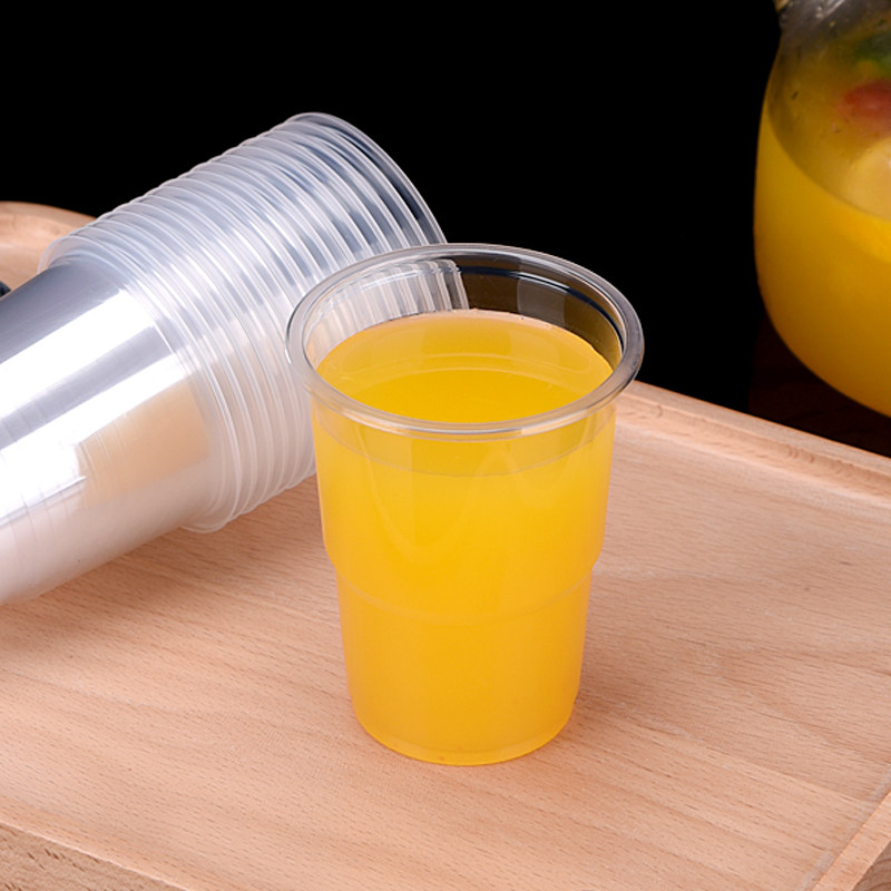 一次性杯子塑料透明家用商用加厚航空杯水水杯塑杯