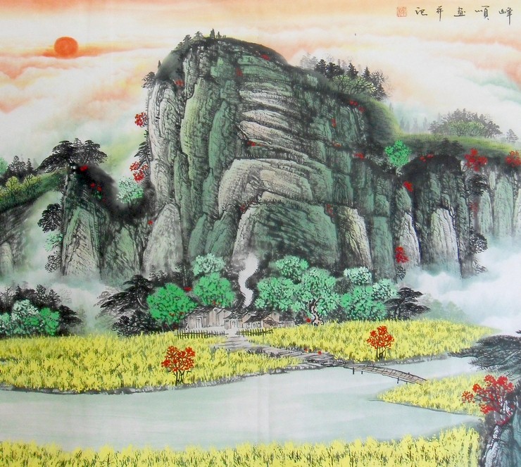 大靠山图办公室字画装饰挂画山水画招财纯手绘中国画手工手写真迹