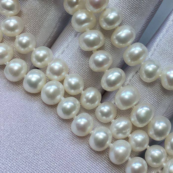 天然白色扁圆淡水珍珠项链馒头圆颈圆形插片颈饰