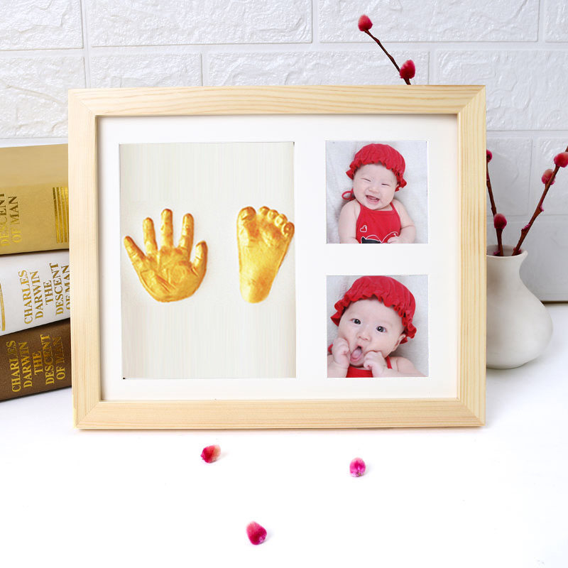 新生婴儿儿手脚印模型宝宝手足印泥纪念相框手脚印