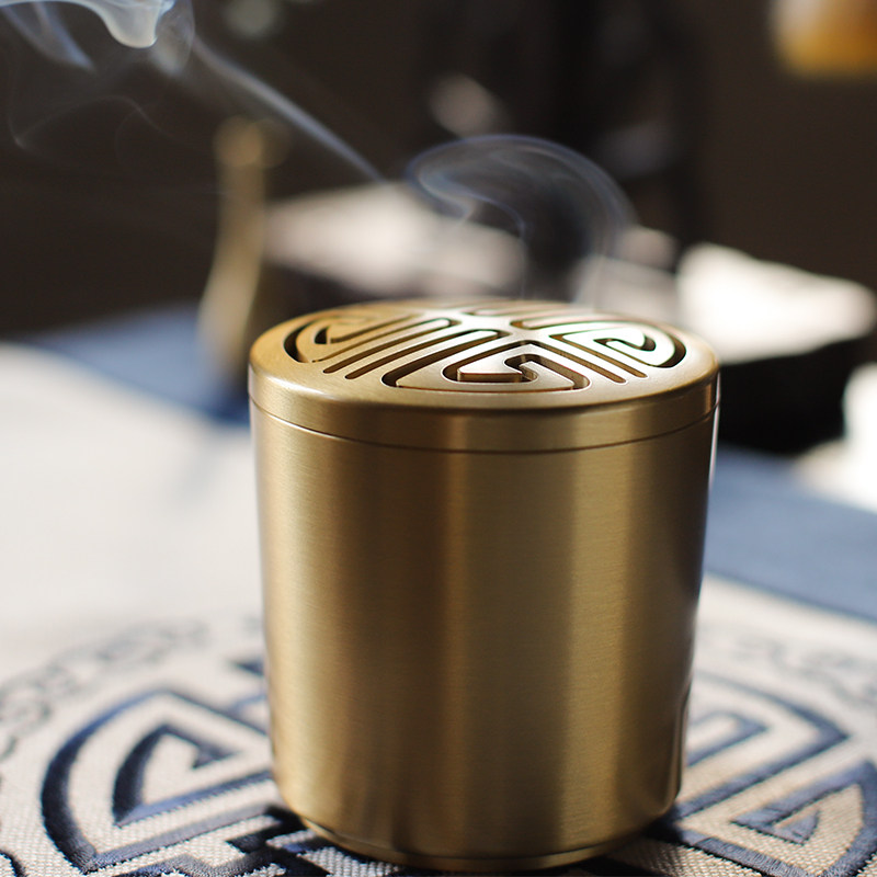 日式沉香闻香手持香薰家用手炉暖手香檀纯铜香薰炉