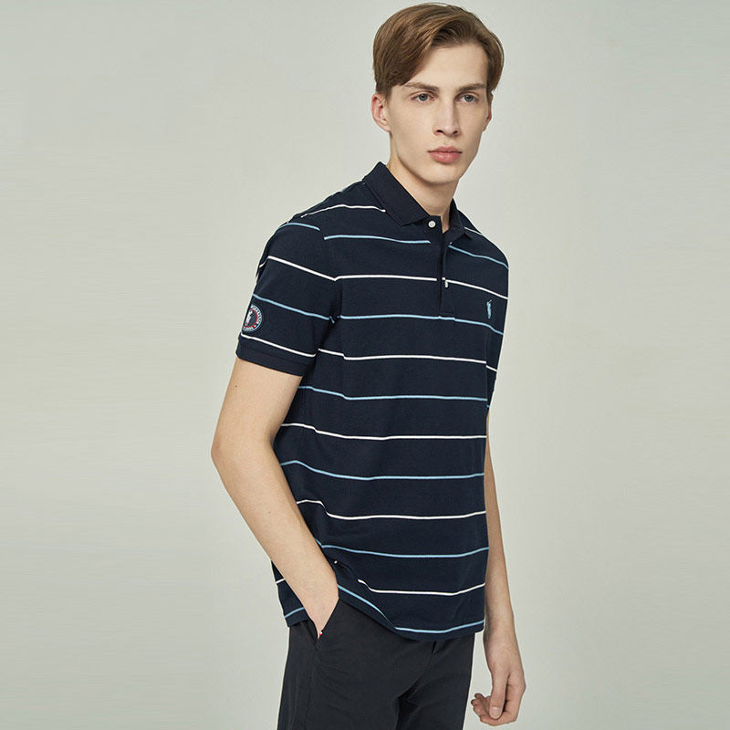 polo保罗男装棉质条纹polosport短袖男士潮牌polo衫