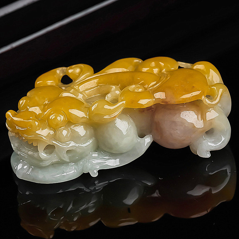 翡翠貔貅吊坠天然货冰糯种缅甸玉石玉坠挂坠颈饰