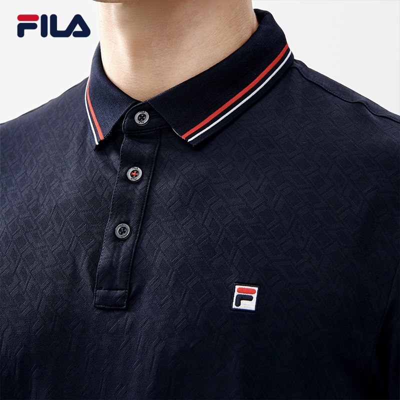 短袖fila斐乐官方针织polo衫男2022新款基础运动polo衫